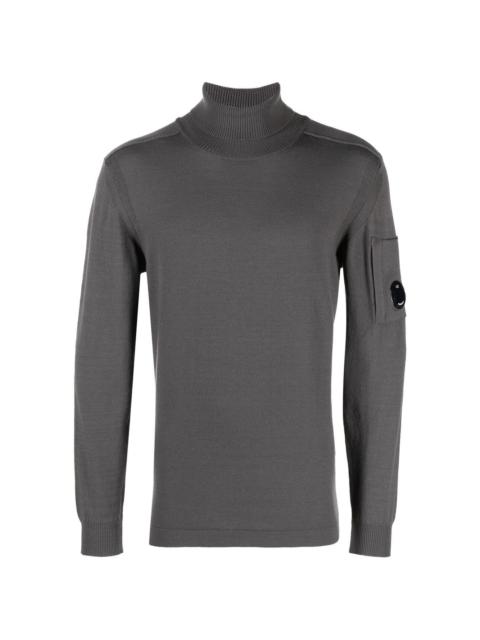 Lens-detail roll-neck jumper