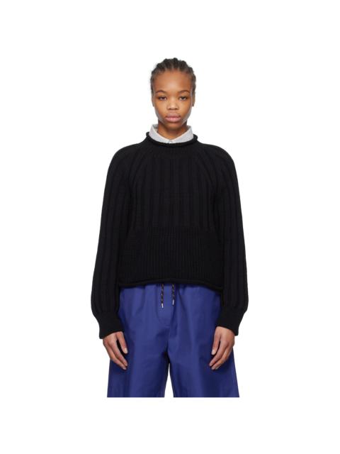 CORDERA Black Ribbed Cotton Sweater