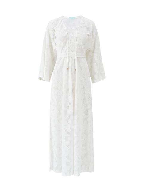 MELISSA ODABASH NINA WHITE FLOWERS KAFTAN