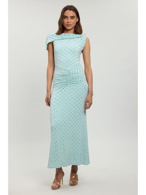KAREN MILLEN Twist Detail Studded Jersey Maxi Dress