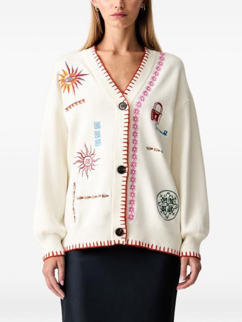 Never Fully Dressed embroidered blanket-stitch cardigan