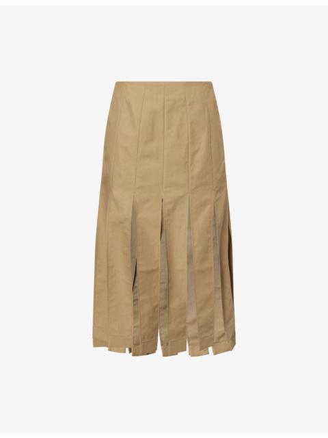 Simone Rocha Multi-Split Cotton-Blend Midi Skirt