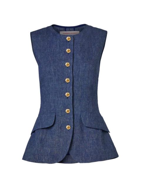 CAROLINA HERRERA buttoned peplum top