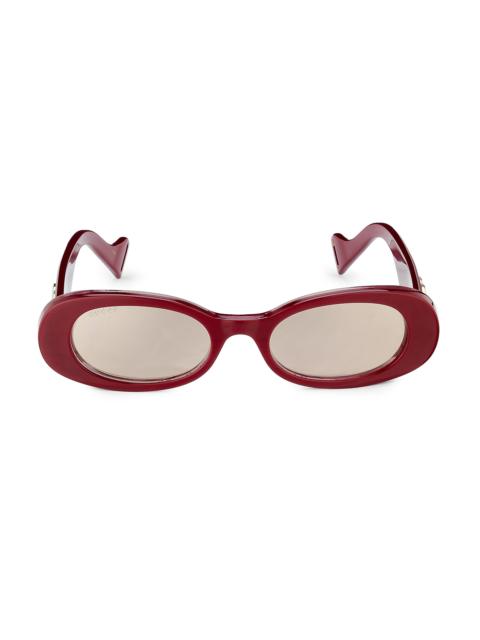 GUCCI Women's Fluo 52MM Oval Sunglasses - Burgundy