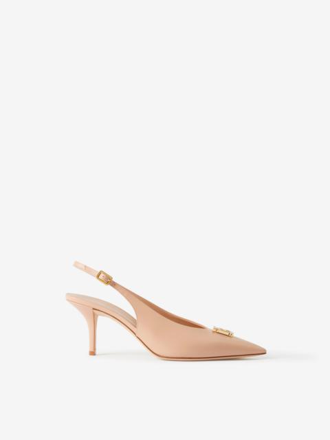 Burberry Monogram Motif Leather Slingback Pumps