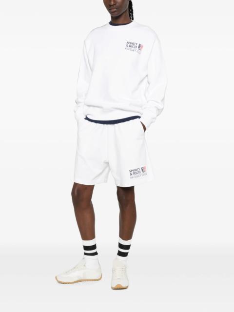 Sporty & Rich Sporty & Rich Lena Logo-print Elasticated Shorts