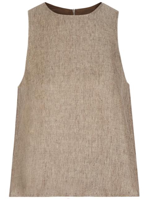 EMPORIO ARMANI Emporio Armani Faux Leather Panel Linen top
