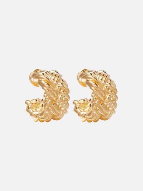 Bottega Veneta Intreccio Large gold-plated earrings