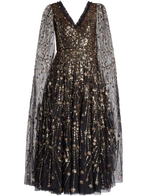 Needle & Thread sequined cape dress