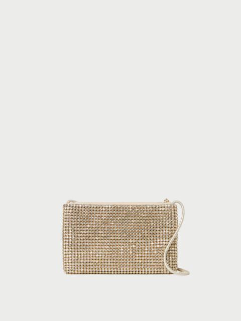LOEFFLER RANDALL Yara Gold Diamanté Flat Clutch