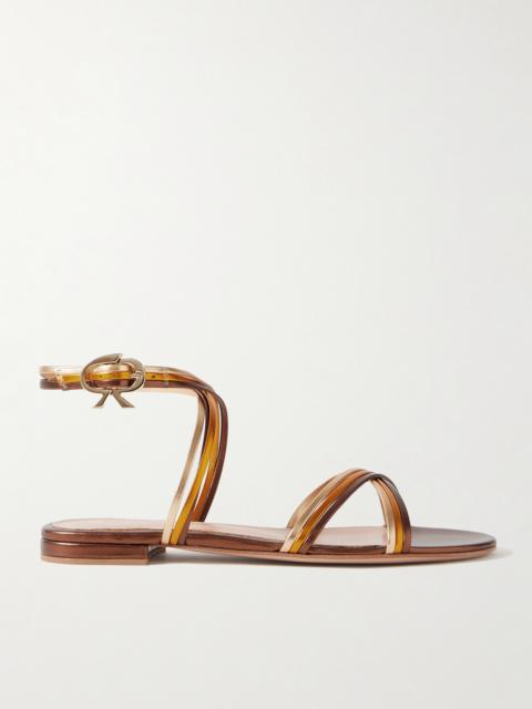 Gianvito Rossi Calissa Metallic Leather Sandals