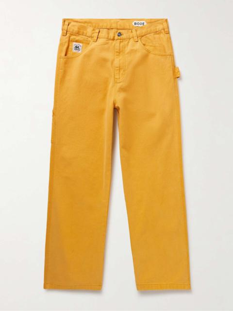 BODE Knolly Brook Straight-Leg Cotton-Twill Trousers