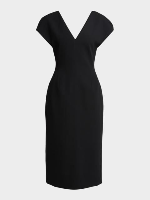 Jil Sander Wool Sable Midi Dress
