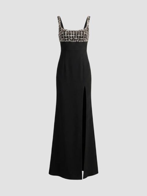 MAC DUGGAL Women's Beaded Crepe Sleeveless Gown - Black
