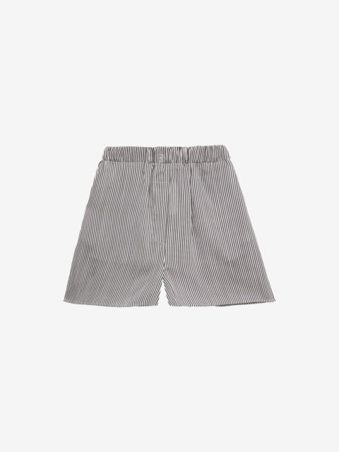 The Frankie Shop Lui Striped Silk Boxer Shorts - Black/White Stripe