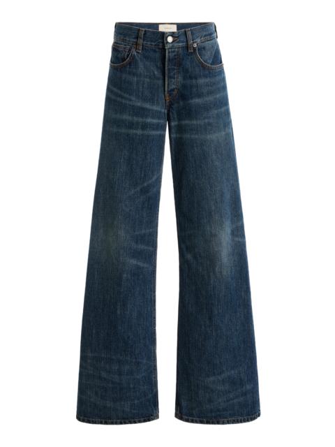 JEANERICA Kyoto Rigid Low-Rise Flared Jeans dark wash