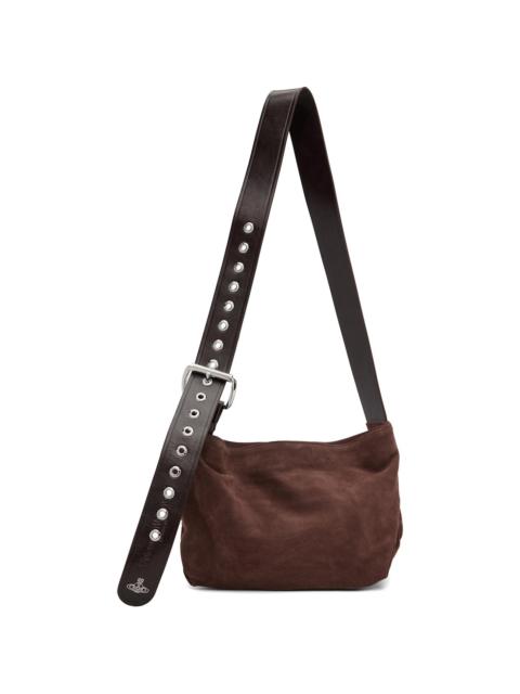 Vivienne Westwood Brown Suede Maxime Small Crossbody Bag