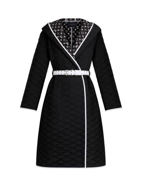 Louis Vuitton Graphic Quilted Nylon Hooded Wrap Coat