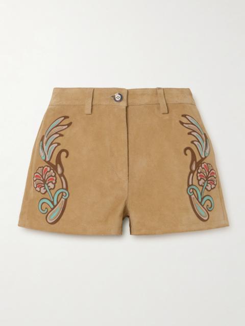 Etro Appliquéd Suede Shorts