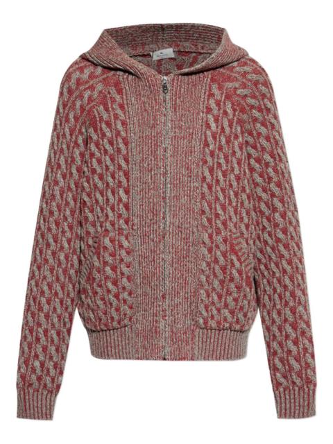 Etro cable-knit zip-up hoodie