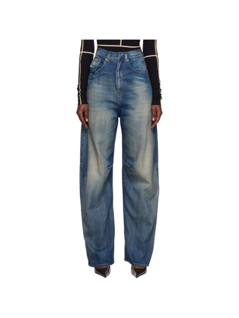 MM6 Maison Margiela Blue Wide-Leg Jeans