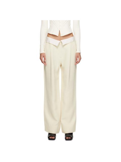 TALIA BYRE Off-White Loose Tailored Trousers