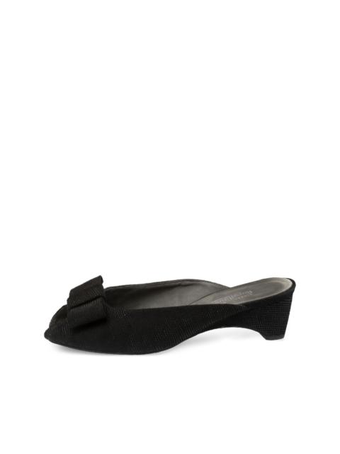 Stuart Weitzman bow block-heel slides