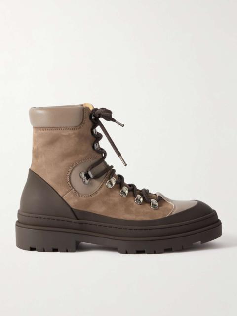 Brunello Cucinelli Rubber-Trimmed Nubuck and Leather Boots