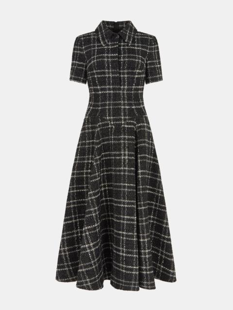 EMILIA WICKSTEAD Jody Dress In White Check On Grey Check Boucle