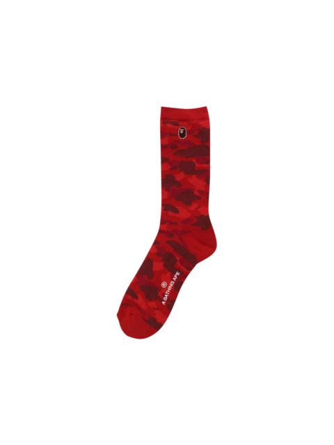 A BATHING APE® BAPE Color Camo Ape Head One Point Socks 'Red'
