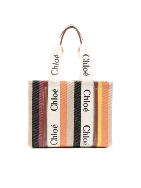 Chloé Woody large canvas tote bag