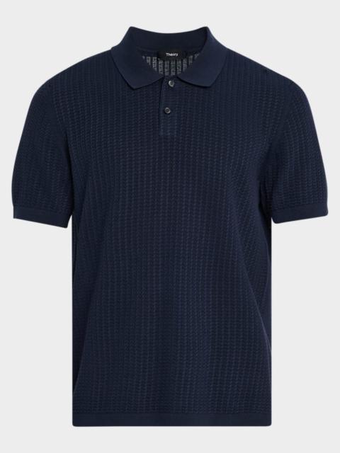 Theory Men's Cotton Cable Knit Polo Shirt