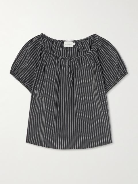 DEIJI STUDIOS Striped Organic Cotton-poplin Top