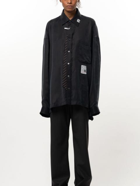 Maison MIHARAYASUHIRO Attached Tie Long Sleeve Satin Shirt