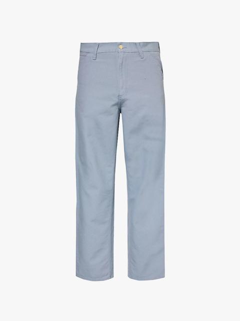 Straight-leg mid-rise organic-cotton canvas trousers