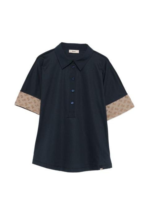 Herno printed-cuff polo top