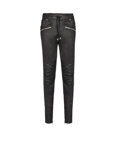 Balmain Stretch leather trousers