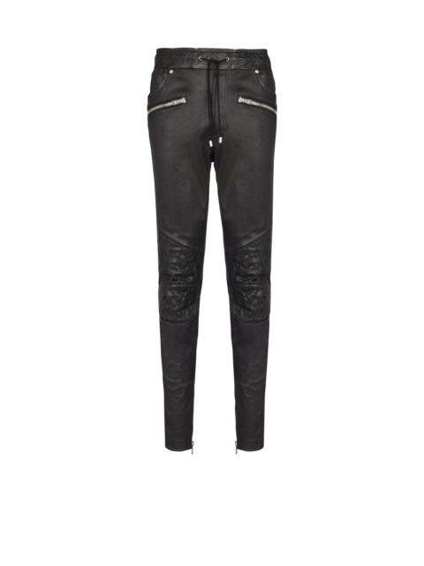 Stretch leather trousers