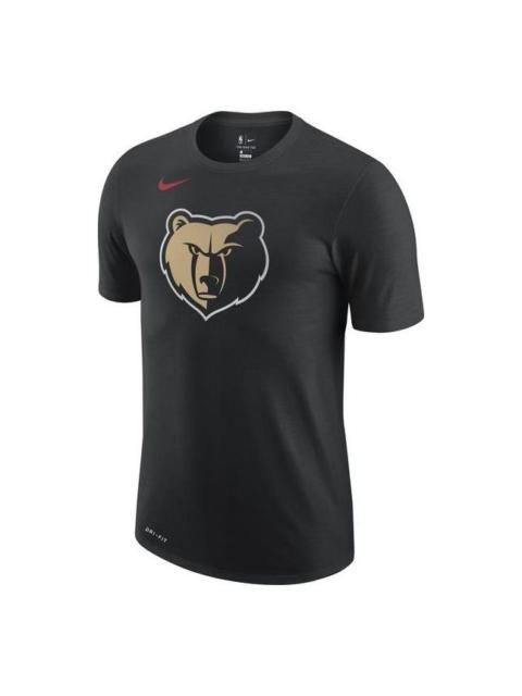 Nike Men's Nike Logo Bear Head Printing Short Sleeve Gray Memphis Grizzlies Black T-Shirt CT9826-010