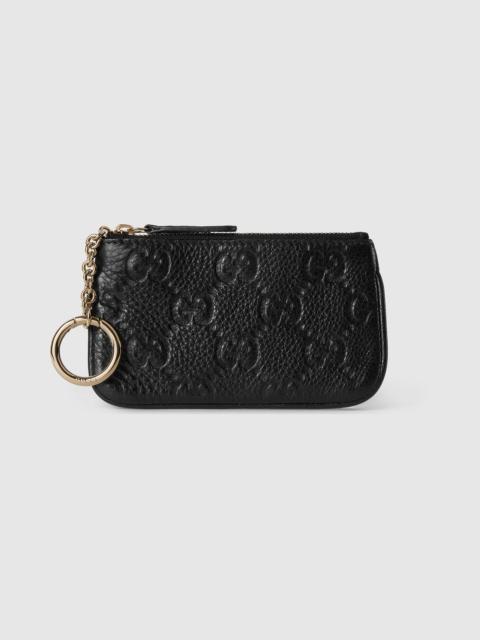 GUCCI GG Emblem zip key case