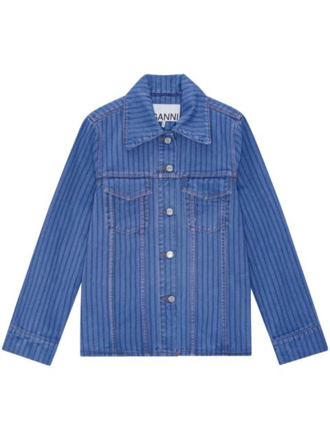 GANNI striped denim jacket