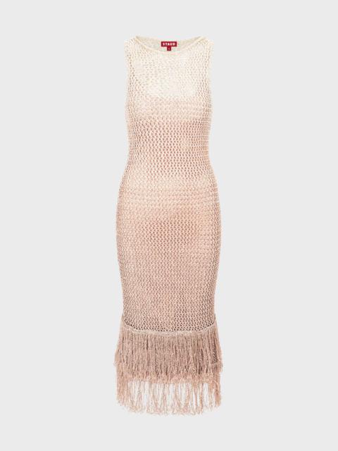 Constanza Open-Knit Fringe Maxi Dress