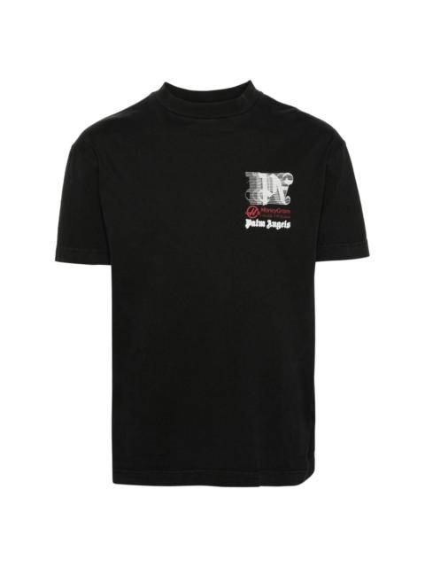x Haas racing-print cotton T-shirt