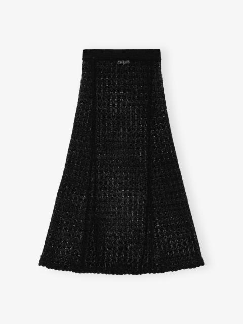 BLACK POINTELLE LONG SKIRT