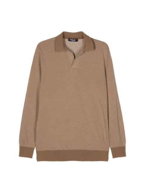 fine-knit cashmere polo shirt