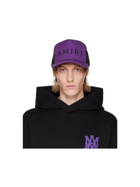 AMIRI Purple & Black Emrboidered Trucker Cap