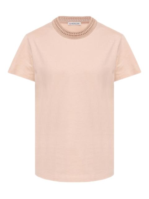 Moncler crochet-detail cotton T-shirt