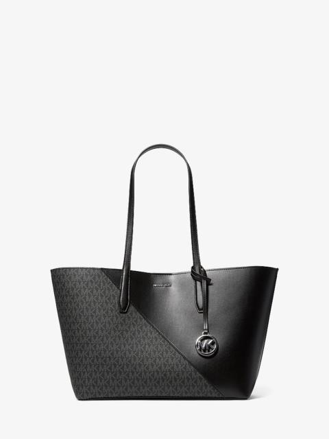 MICHAEL KORS Avalon Medium Signature Logo and Smooth Tote Bag