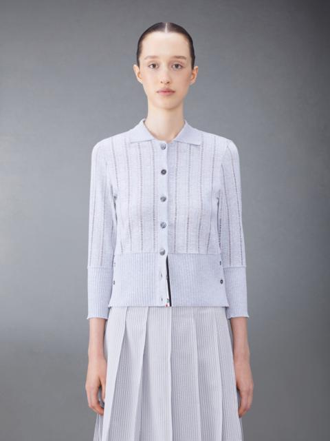 Thom Browne pointelle-knit cotton cardigan