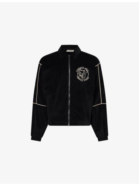 Piping Logo-Embroidered Woven Track Jacket
